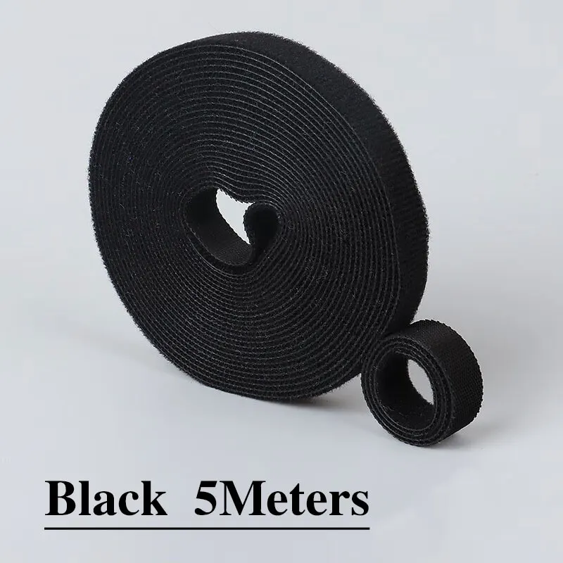 5M/Rolle 10/15/20/25/30/50mm Doppelseitiges Klettband Wiederverwendbares Befestigungsband Kabelbinder für DIY Heim Büro Kabelbündelung