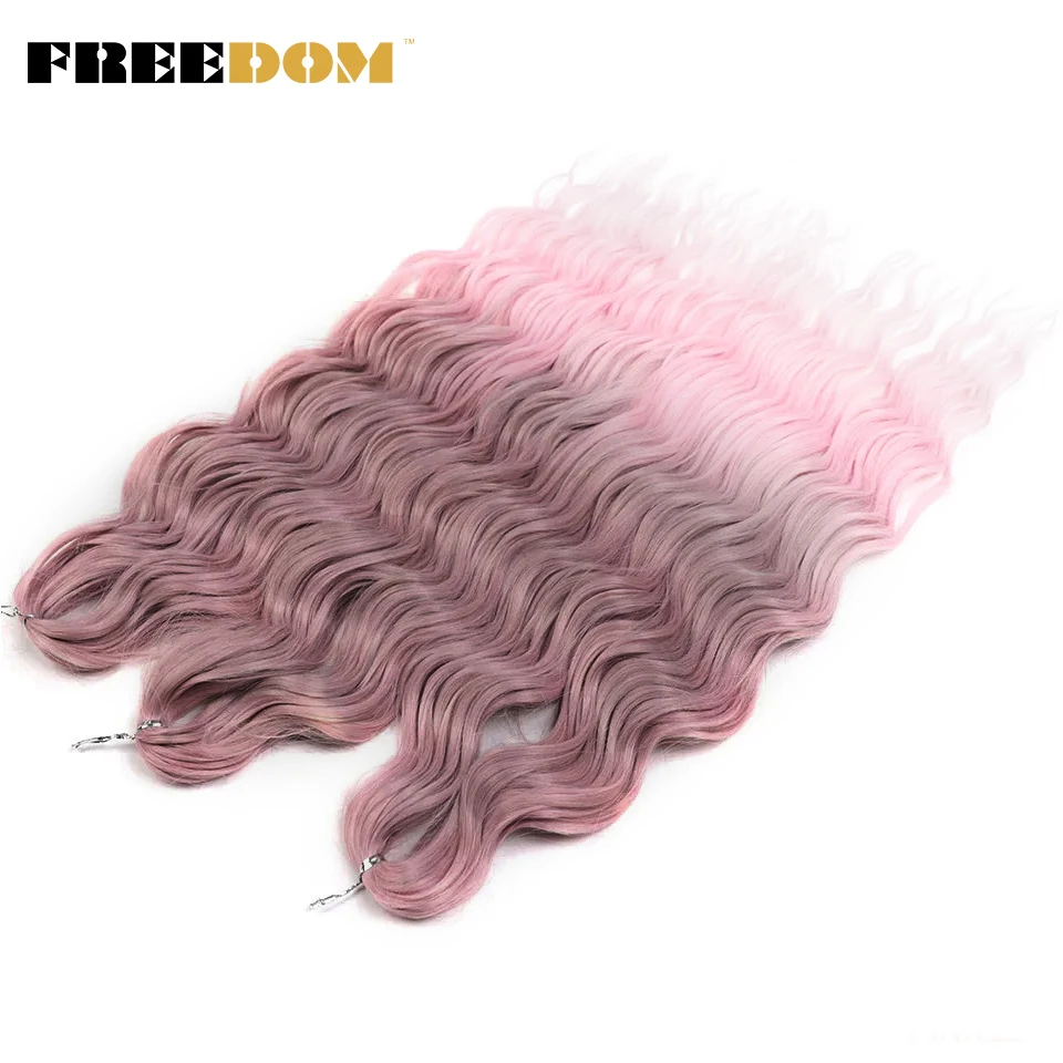 ANNA Hair Synthetische Tiefwellen-Flechthaarverlängerungen 24 Zoll Wasserwellen-Häkelzöpfe Ombre Blond Haar LENA – Detail 13