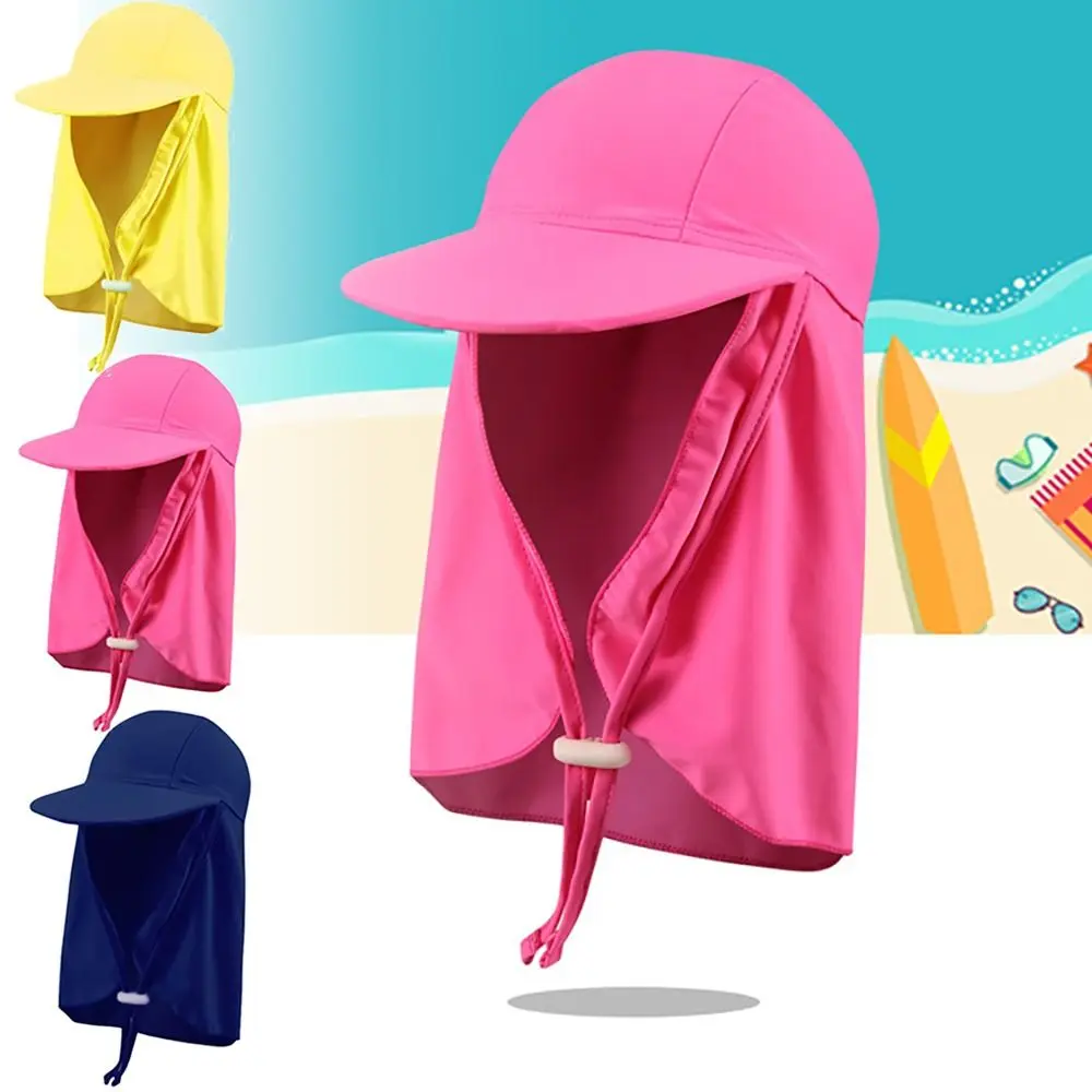 Multicolor Kids Anti-UV Sunscreen Hat Gift Breathable Outdoor Child Beach Cap Nylon Swimming Large Brimmed Hat Summer