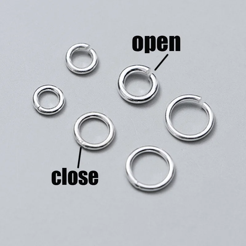 1pack 925 Sterling Silver Open/Close Round Split&Jump Rings 2.5-10mm Manual Circle Connectors DIY Jewelry Making Accessories