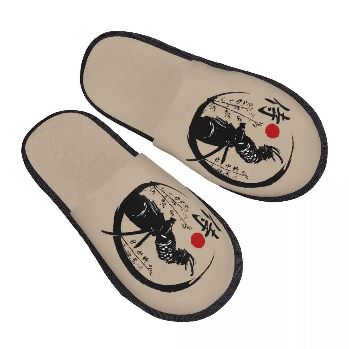 

Japanese Samurai Warrior House Slippers Women Cozy Memory Foam Katana Bushido Slip On Bedroom Slipper Shoes