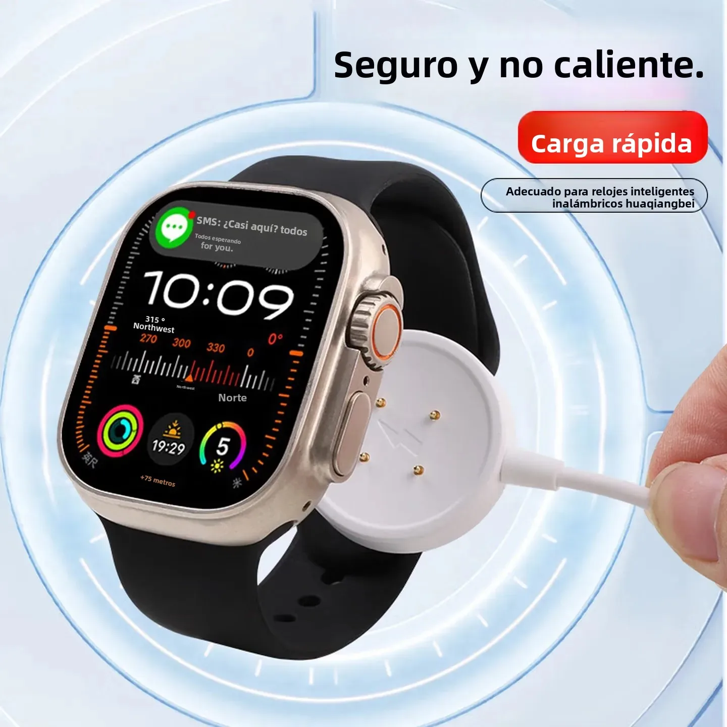Cargador para Reloj Inteligente Huaqiangbei DW89 DW88 DW98 S12 S10 S8 Cellular Watch Ultra S9 Ultra2 CDS9 DS8 WK89 VP600 WTK89 GS29 CD99