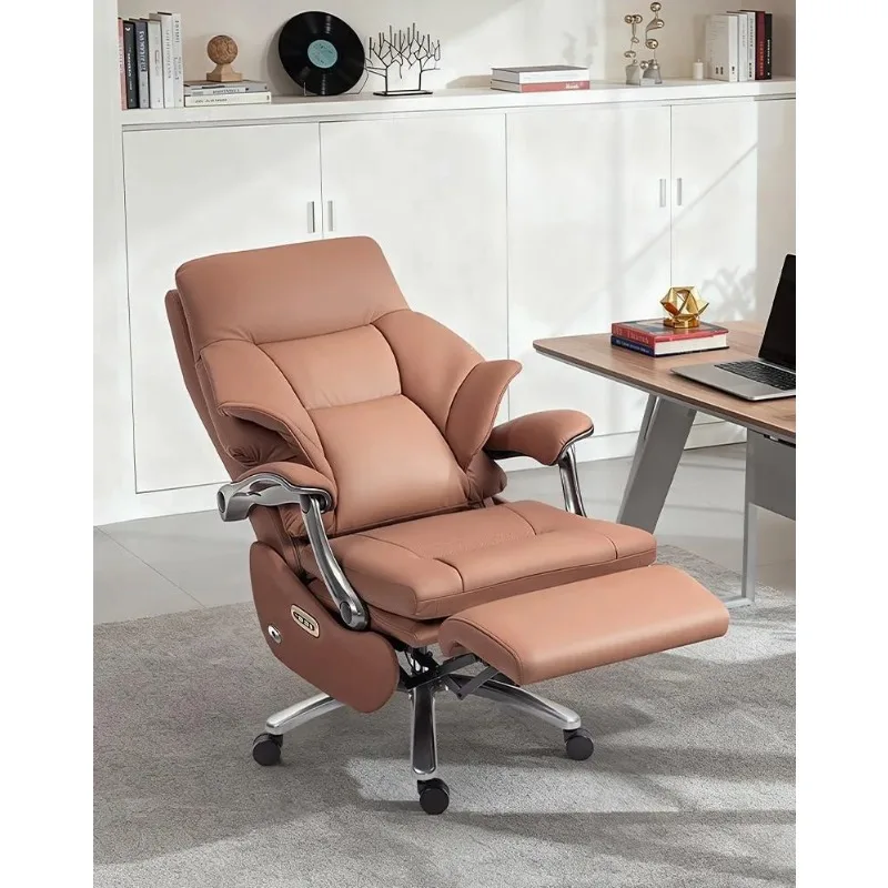 Ergonomic Conference Reception Chair Contemporary Luxury Office Chair  with Electric Massage Feature Leather Design for Boss