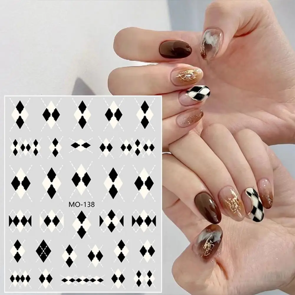 Elegant Nail Art Designs Nail Art Sticker Fashionable Plaid Bunny Nail Stickers Elegant Autumn-winter Nail Decorations for Women