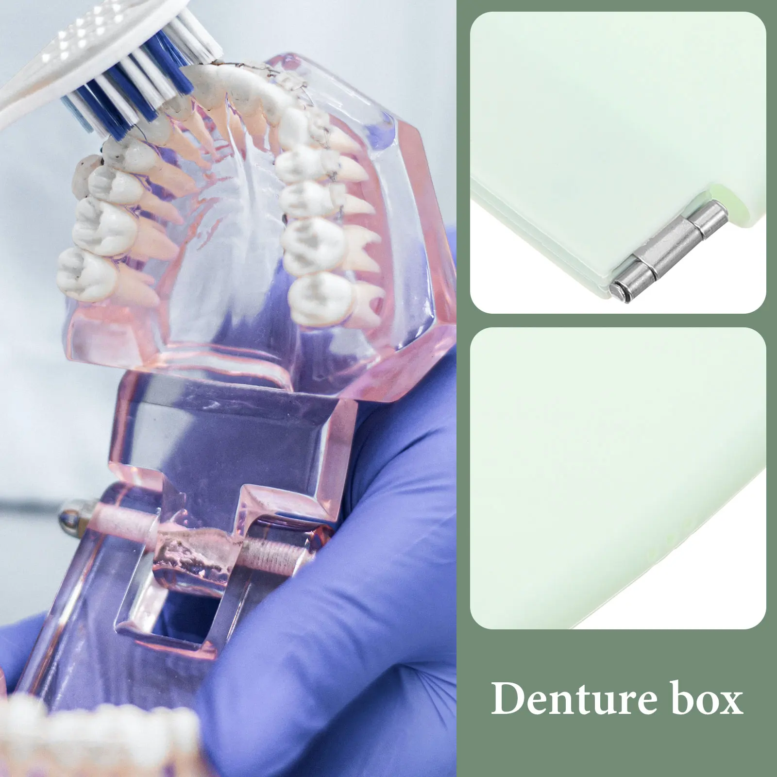 

Silicone Denture Retainer Box Green Portable Storage Bag Small Size Protects Retainer Holder Aligners Mouthguards