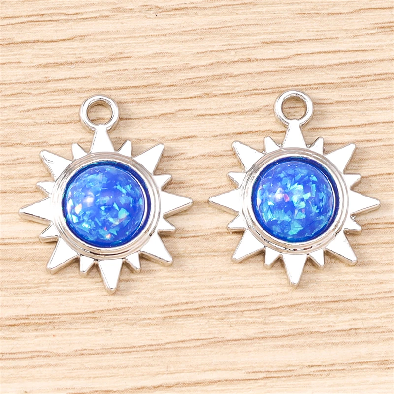 5 Stück 17x20mm Niedliche Kristall-Metall-Sonnen-Anhänger für die Herstellung von Ohrhängern, Halsketten, Armbändern, DIY-Handwerk und Schmuckzubehör – Detail 8