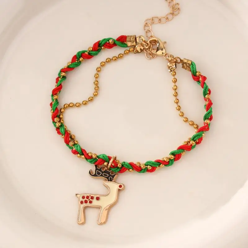 12 قطعة شجرة عيد الميلاد الكرتون سانتا كلوز ندفة الثلج سوار مجموعة للفتيات جميل عيد الميلاد سوار مجوهرات اكسسوارات هدايا