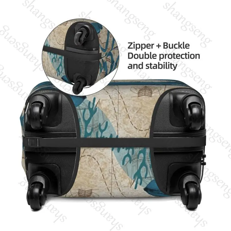 Turtle Octopus marine animal Travel suitcase protective case suitcase cover elastic protection washable Luggage cover, 18-32 in