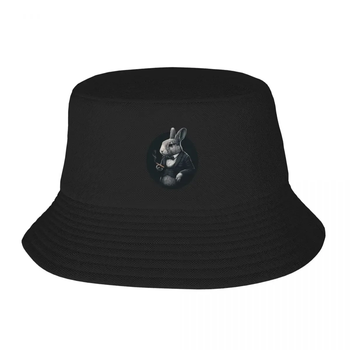 Funny Vintage Rabbit Smoking Cigar - Classy Art Bucket Hat cute custom Hat Mountaineering Women's Hats Men's