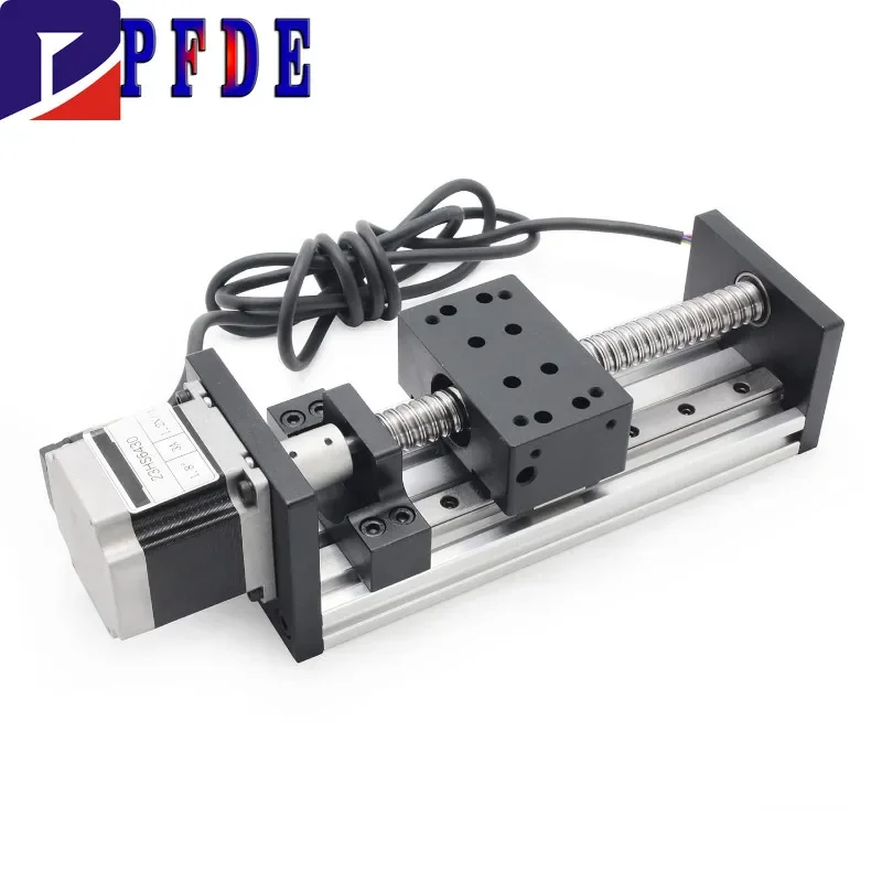 Stroke100mm to 400mm Linear Motion Guide Actuator Double Linear Rail Slide 1605 Ballscrew Motorized with Nema23 Stepper Motor