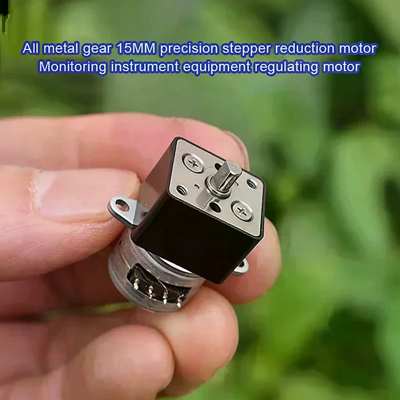 /TPz/Micro Full Metal Gearbox Gear Stepping Motor Mini 15mm 2-Phase 4-Wire Gear Stepper Motor DIY Robot Car Monitor Camera 1PC