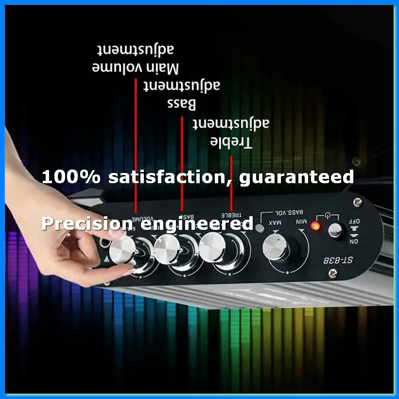 Mini Digital Power Audio Car Amplifier Blue Light Stereo Audio Amplifier for Home Theater Club Music 200W X2(A)-AD23