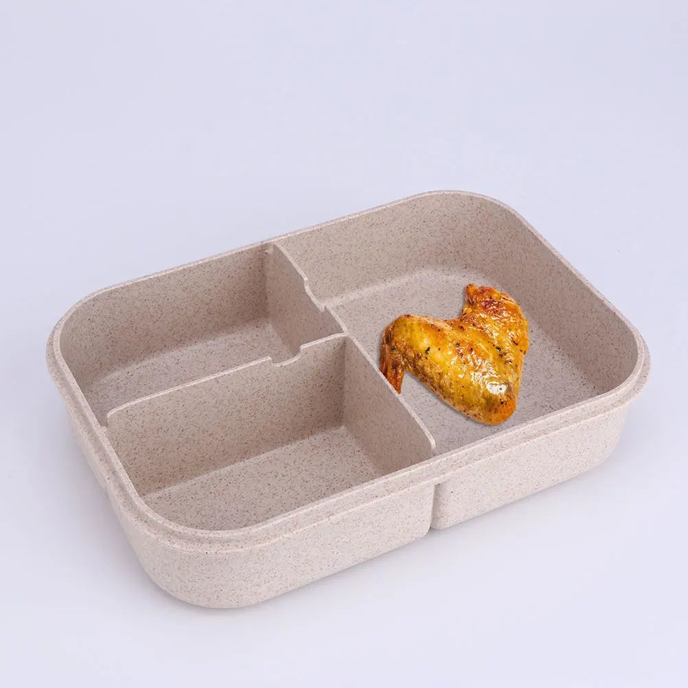 

Bento Lunch Box Divided Compartments Plastic Container Portable Straw Box Office Picnic School Kitchen Bar Supplies Insulated