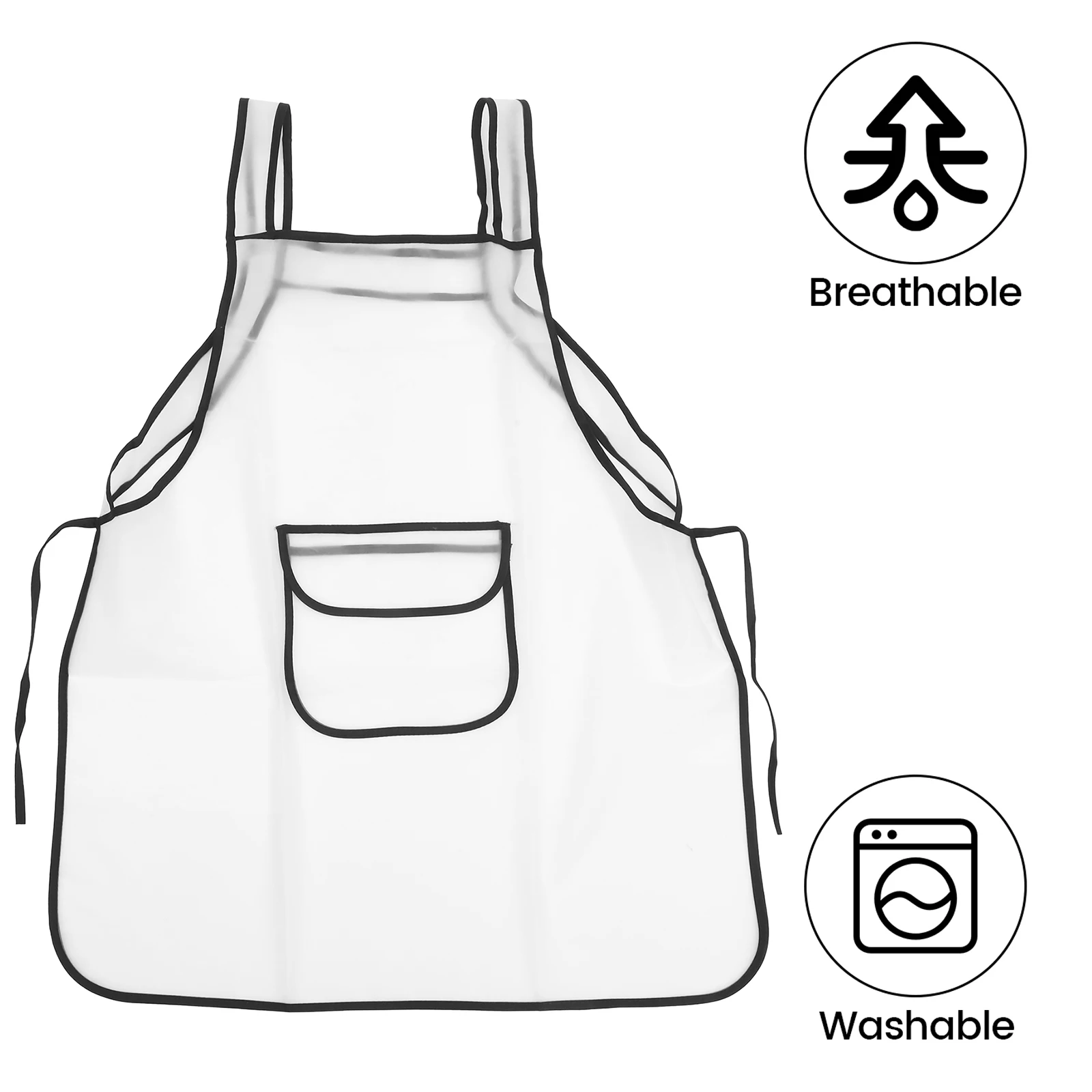 

1pc Oil-Proof Apron Waterproof Clear TPU Reusable Anti-Oil Stain Resistant Household Transparent Cooking Dog Grooming for Men