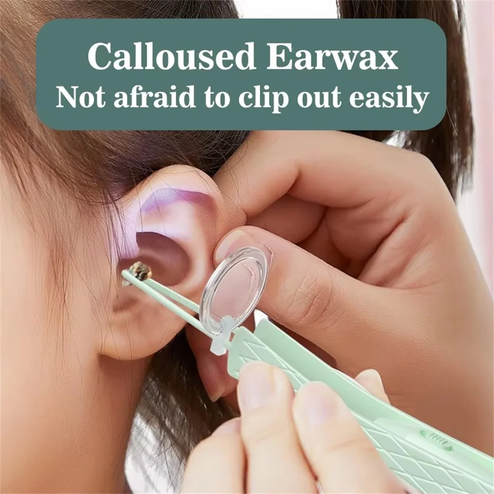 Luminous ชุดช้อนหู Ear Wax Removal ทําความสะอาดแหนบ LED Light USBcharg Earpick คลิปจมูกเด็กผู้ใหญ่หูชุดเครื่องมือ