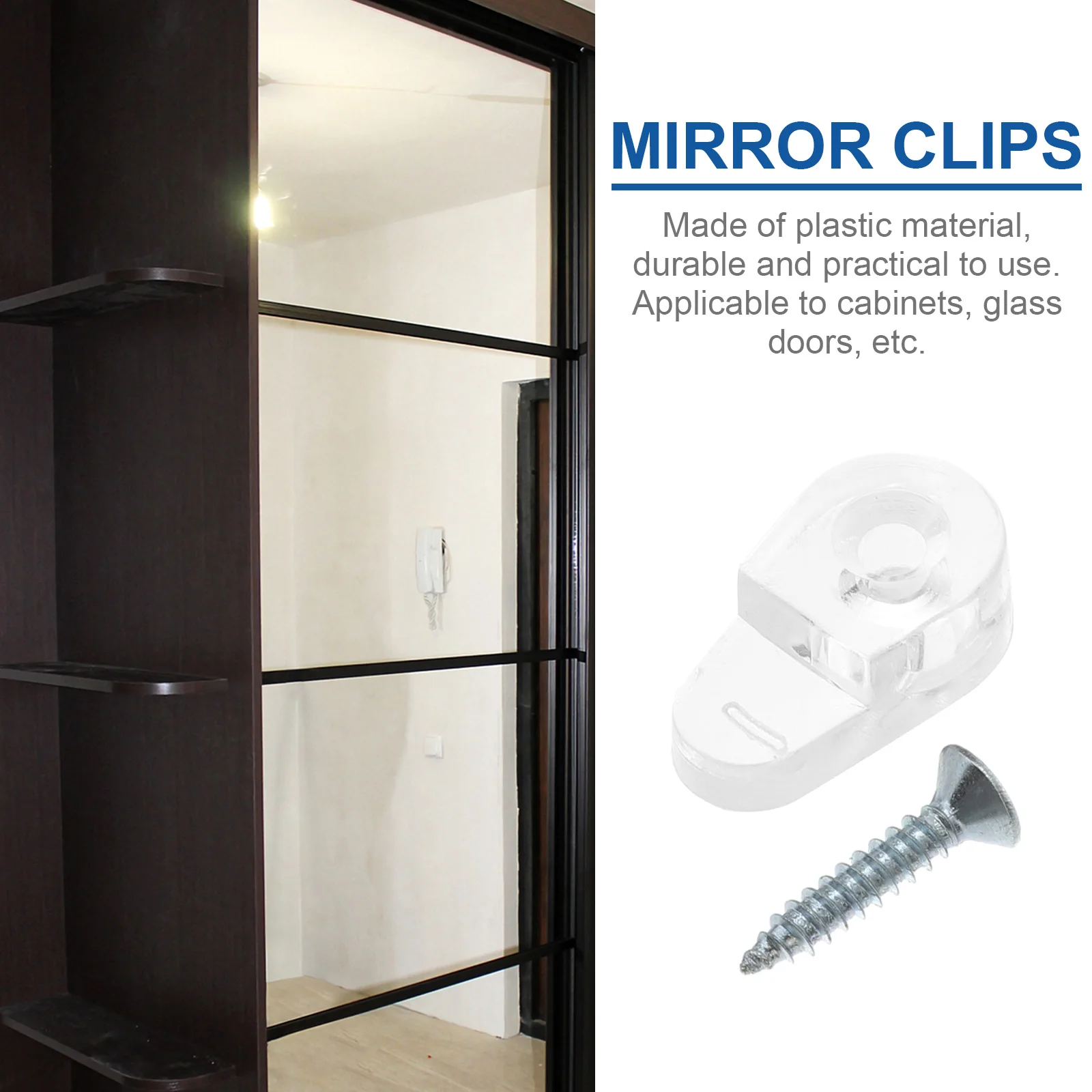 

20 Pcs Glass Bracket Durable Clips Cabinet Door Retainer Flush Tray Screw Tightening Frame for Cabinets Curio Holders