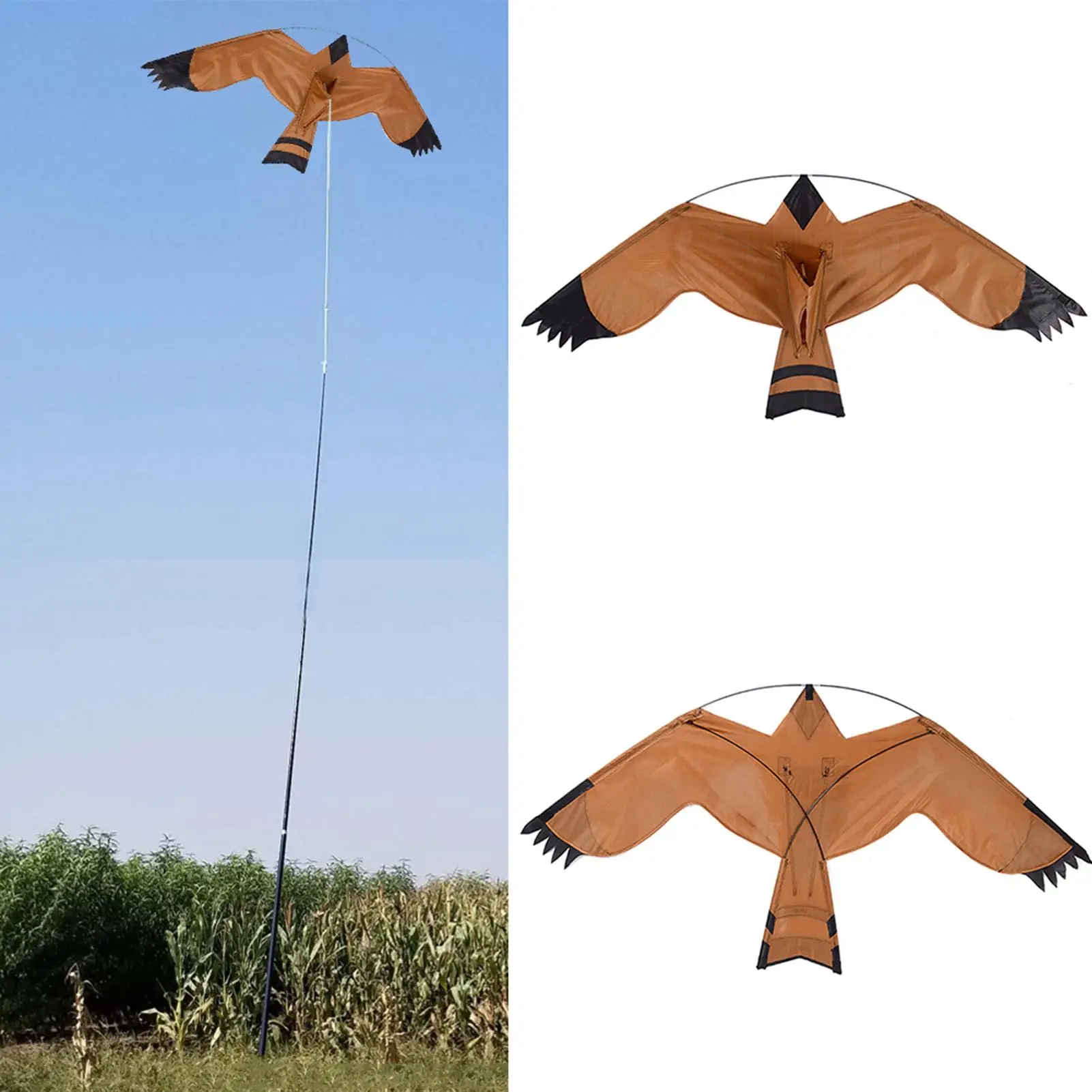 Bird Scarer Flying Kite Large Eagle Kite Scarecrow Decoy Bird Repeller For Farm Garden Yard Pigeon D eterrent Protect Crops