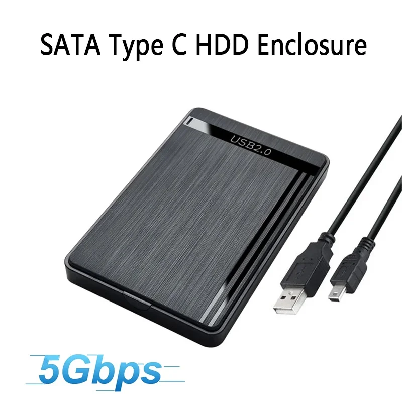 

2.5" HDD Enclosure SATA to Type C External Mobile Hard Drive Case For Laptops PC 5Gbps Speed Enclosure SATA SSD HDD Storage Case