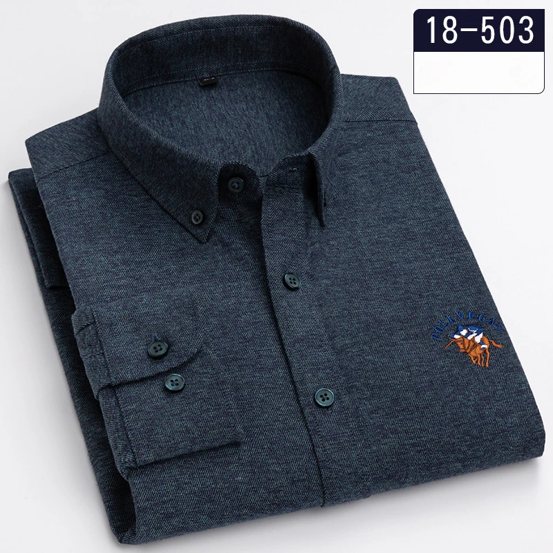 Luxury hight-qulity 100%cotton long-sleeve shirts for men solid color slim fit formal shirt soft vitage office clothes Business