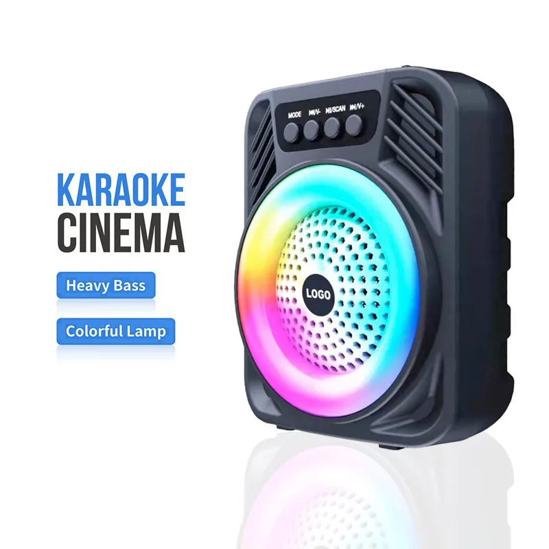 

Factory Wholesale RGB Light Outdoor Bluetooth Speaker Wireless Colorful Light Portable Portable Karaoke Card Speaker