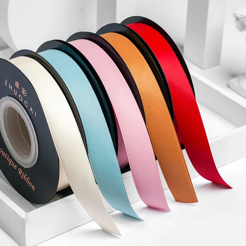 20 Yards/Rolle 15mm Seidensatin Mattband Polyesterband für handgemachte Schleifen, Hochzeits- und Weihnachtsdekoration, DIY-Nähzubehör