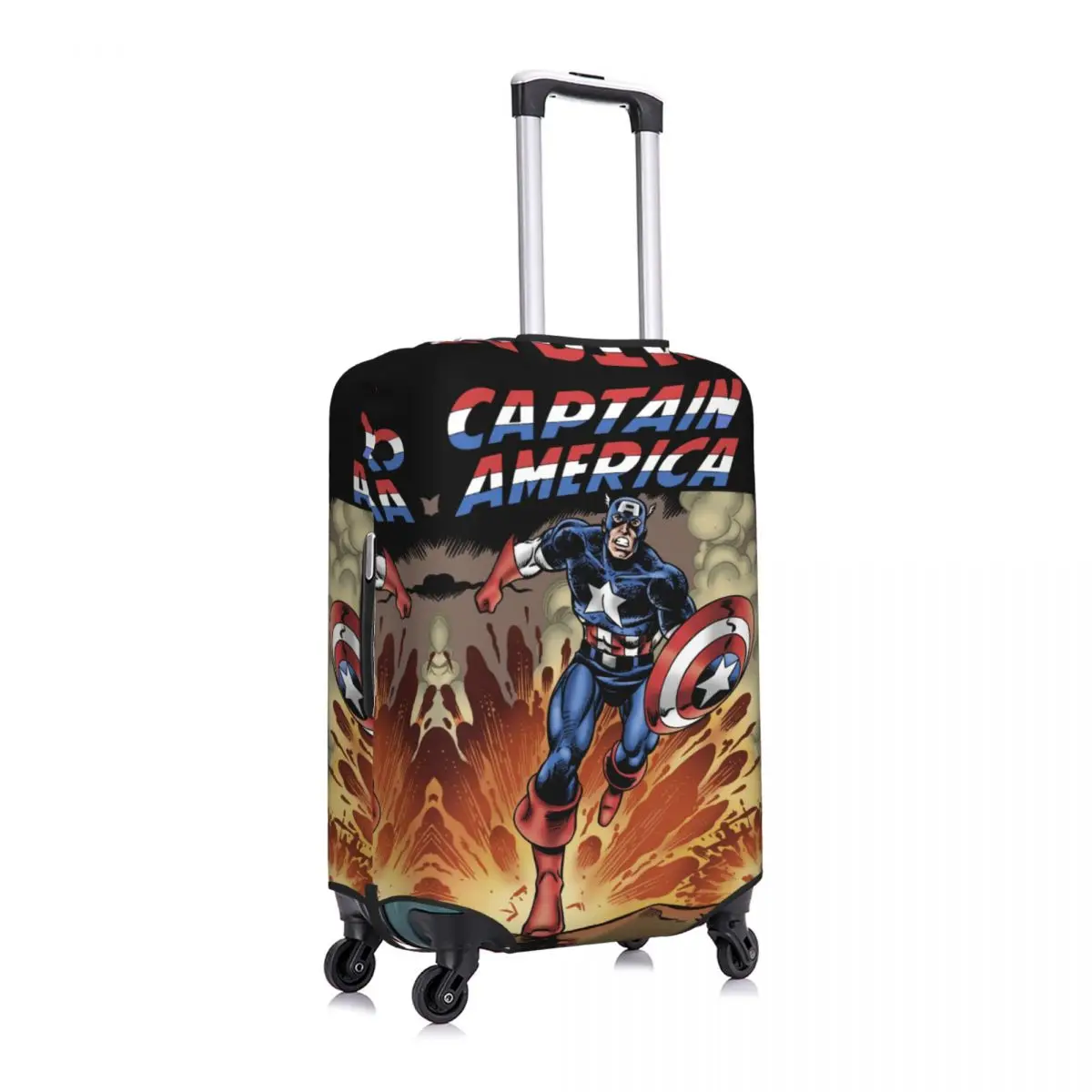 Custom Captain America Suitcase Cover Elastic Travel Luggage Covers for 18-32 inch