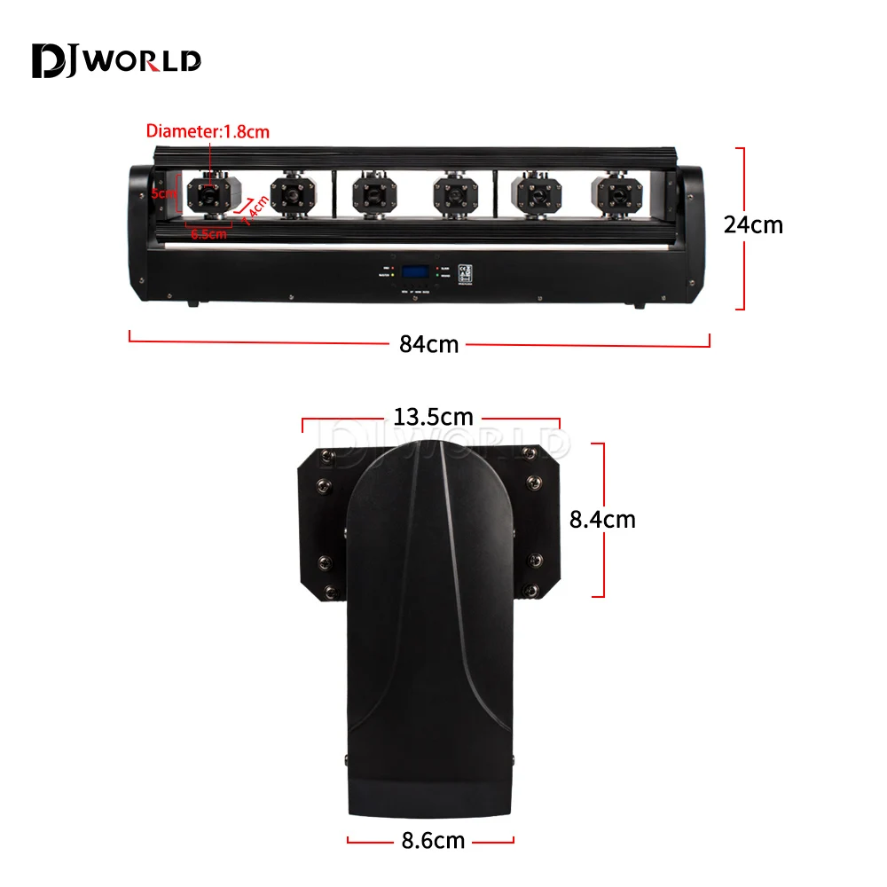 Imagem -06 - Djworld Moving Head Bar Beam Light Controlador Dmx512 dj Stage Iluminação Projetor para Festa de Casamento Vermelho Verde Rgb 6x500mw