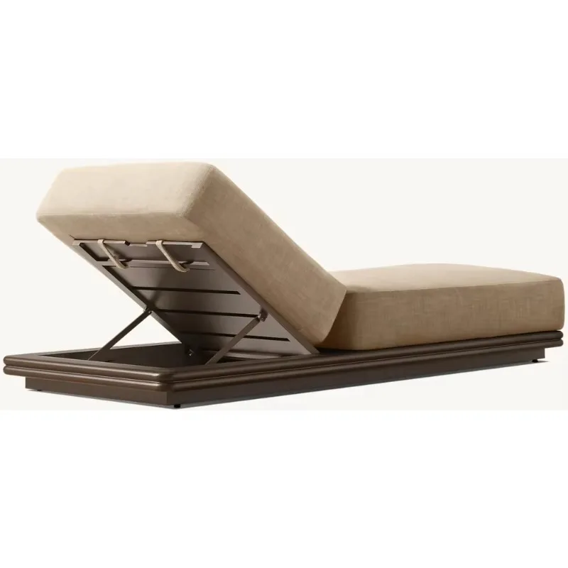 مجموعة صالة تشيس أثاث خارجي فاخر خارجي صالة تشيس ألومنيوم أثاث حمام سباحة حديقة حمامات شمس معدنية #5