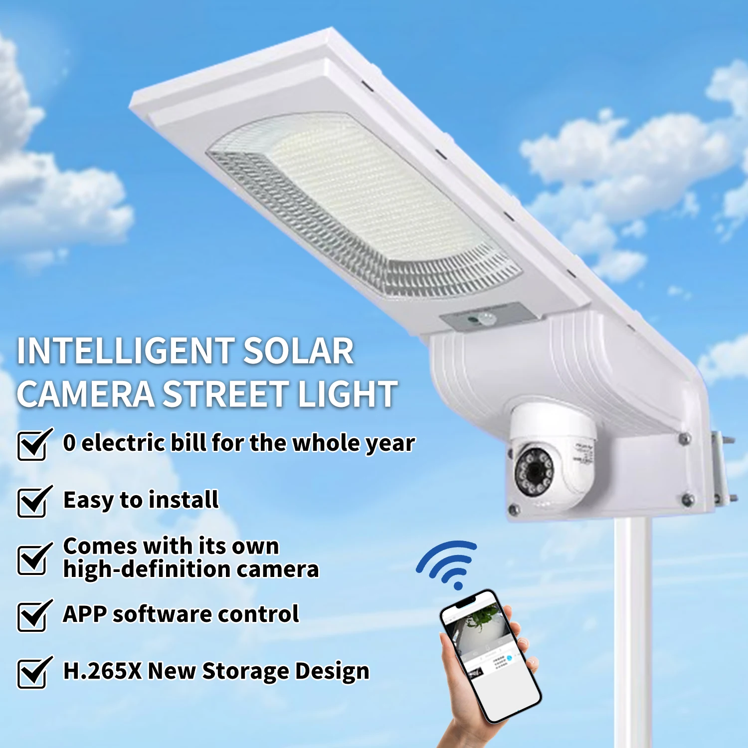 300W Solar Light with Camera Wireless Solar Powered Security Wifi Camera 3MP Outdoor Surveillance Garden Lights Waterproof