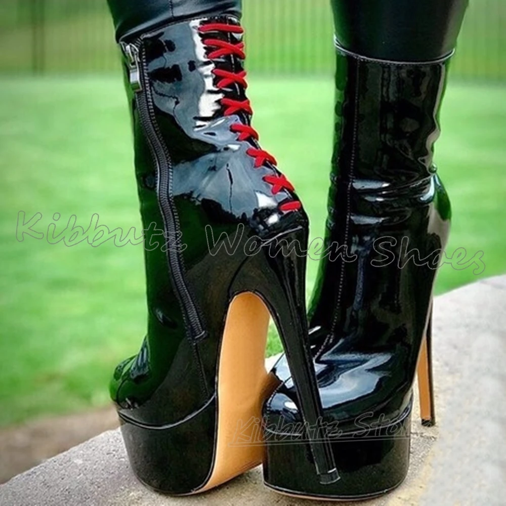 الجدة حذاء من الجلد منصة الدانتيل متابعة الجلود بلون الموضة الفاخرة أنيقة موجزة مثير مدبب رقيقة عالية الكعب الأحذية أحدث