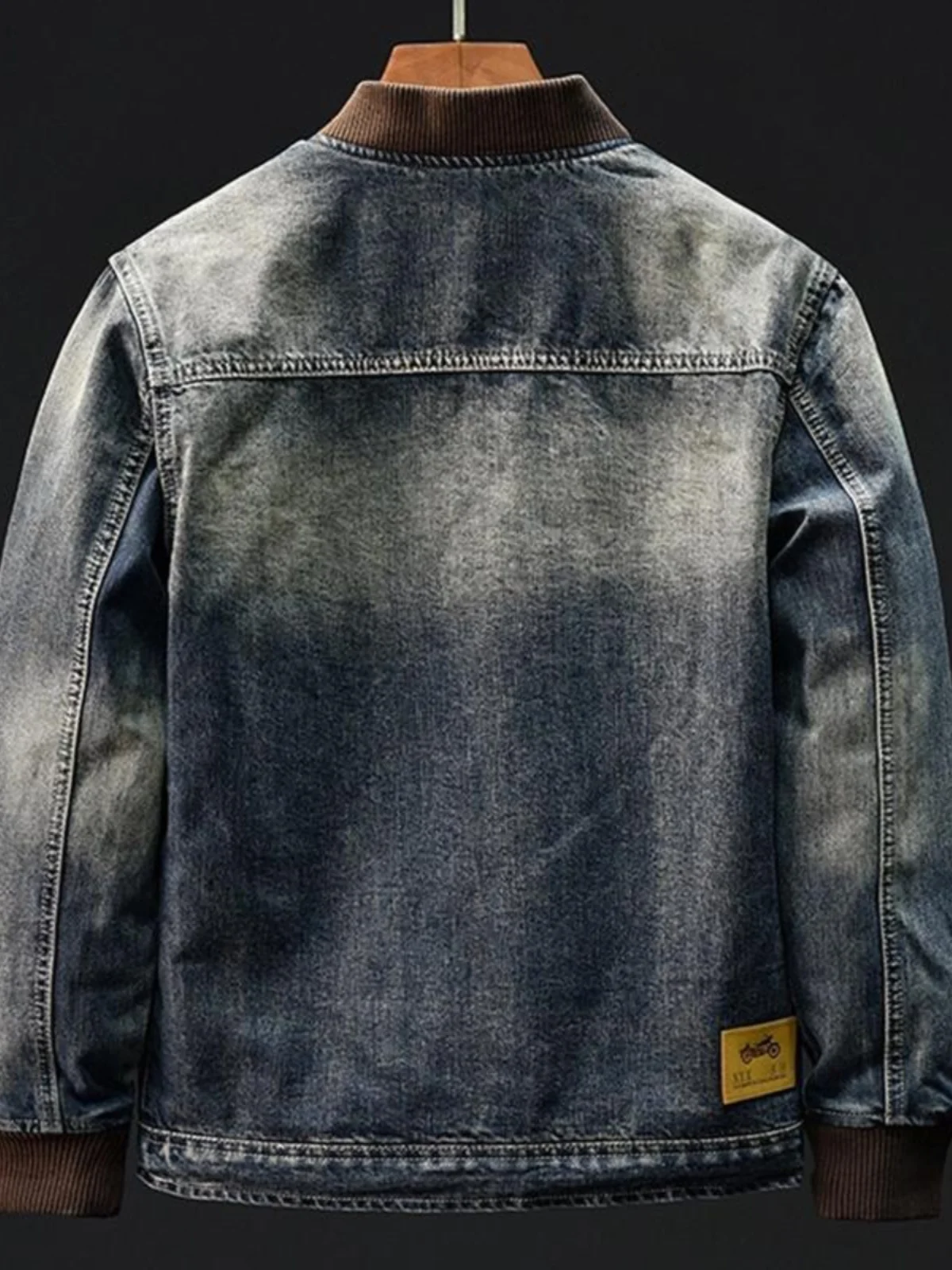 Stylish Zipper Denim Jacket Men's Autumn Winter Trendy Korean Version Slim Fit Baseball Collar Versatile Riding MotorcycleYY247
