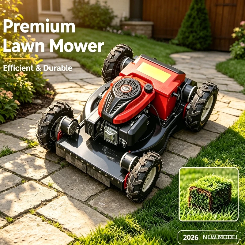 

HW-196 4WD Wheeled RC Lawn Mower Robot - All Terrain Grass Cutter for Garden Yard Farm High Efficiency & Durable