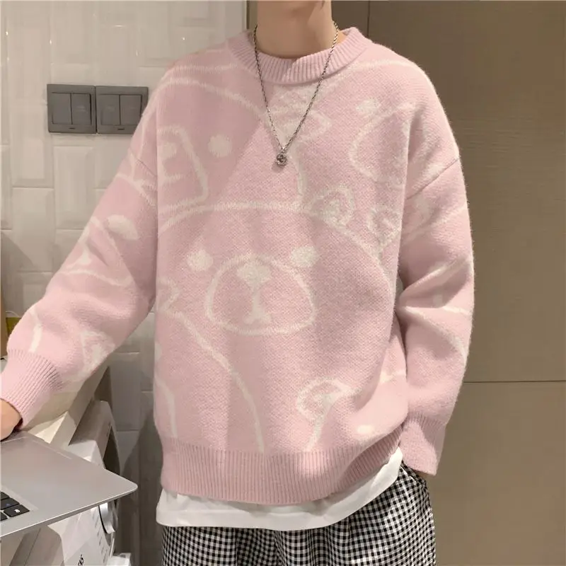 

Autumn Winter Thiened Soft Pink Women's Sweater Design Casual Lazy Sle Knitted Loose Large Size Outerwear Coat