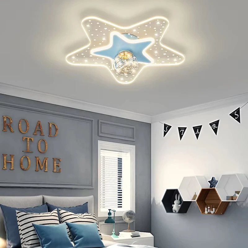 Children Room Modern LED Ceiling Light Kids Room Ceiling Star Room Lamp For Bedroom Cute Girls Boys Baby Home Decortion Lighting