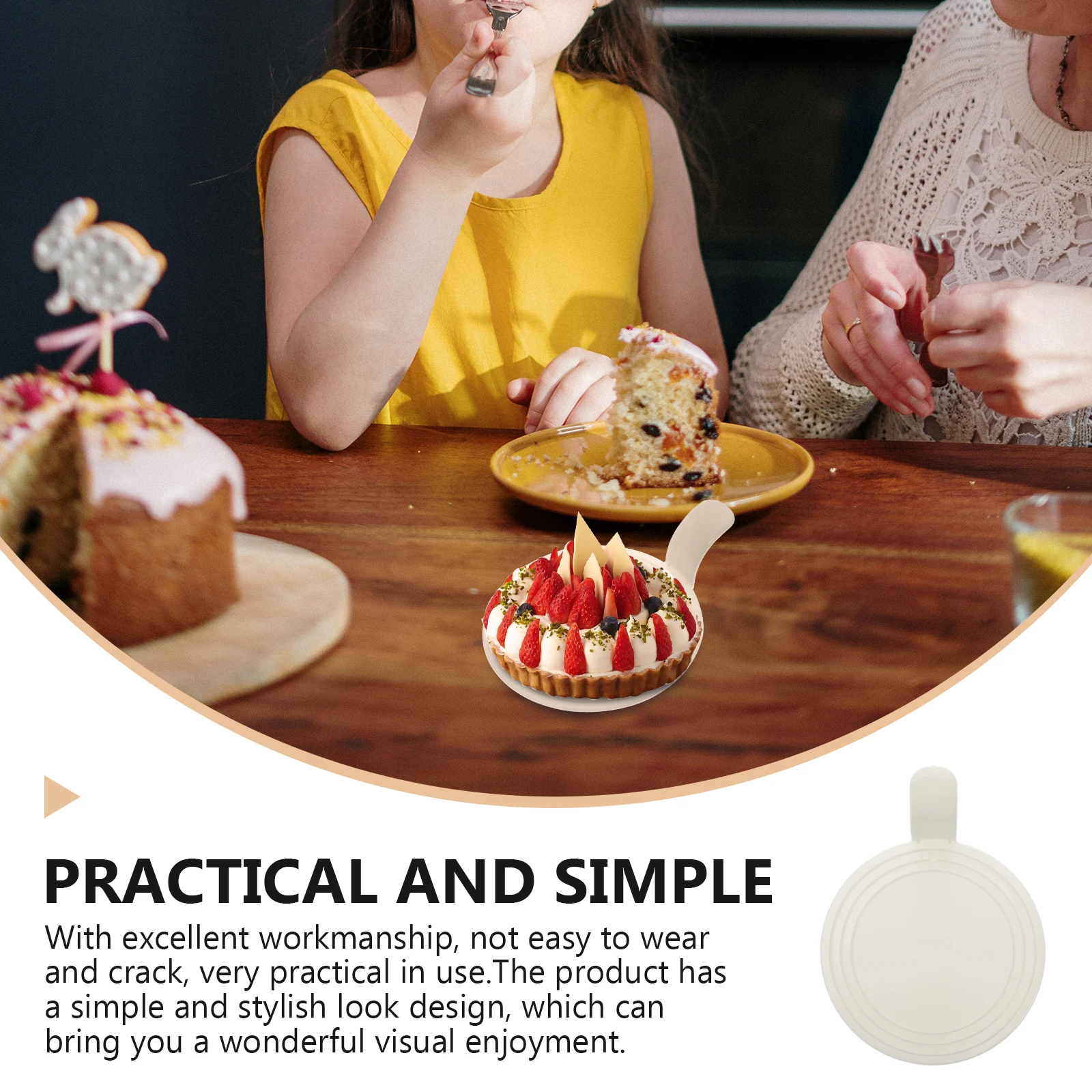 

Premium Mousse Tray Round Dessert Board White Cake Base Tray Storage Pad Serving Plate Fine Craftsmanship Smooth Edges No Burrs