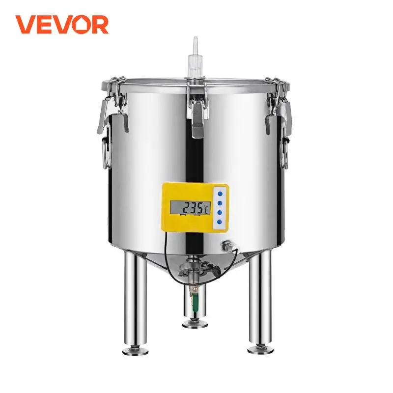 VEVOR Brew Fermenter Bucket 304 Stainless Steel 15L-50L Wine Pot High Sealing for Beverage Dairy Brewing Promoting Fermentation