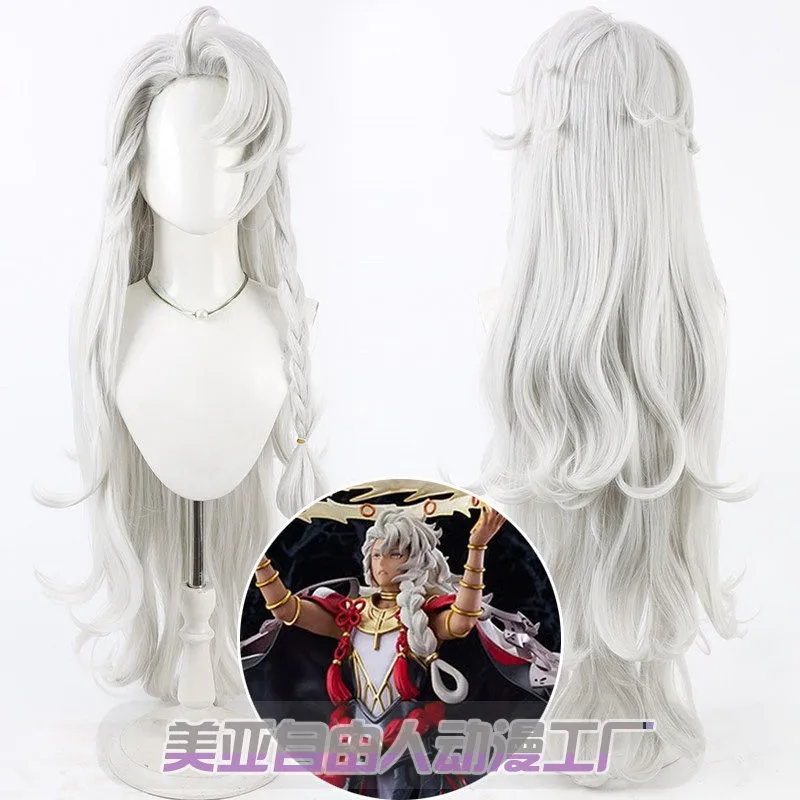 

Парик для косплея Соломона из аниме FGO, реквизит для Хэллоуина и карнавальных вечеринок, синтетические волосы из термостойкого волокна + бесплатная шапочка для парика