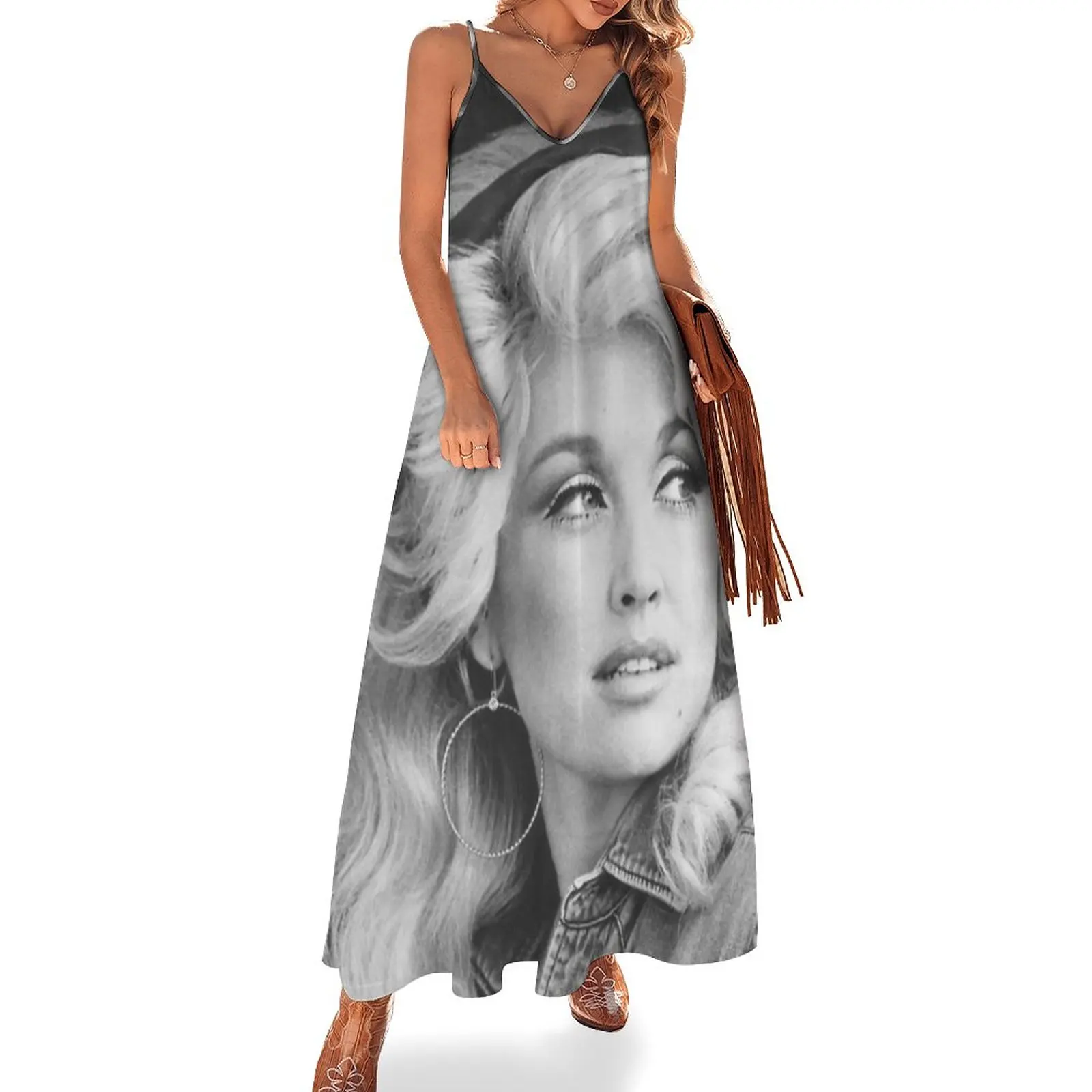 Dolly Parton Photo Sleeveless Dress Woman clothing elegant and pretty women's dresses beach dress Evening dresses