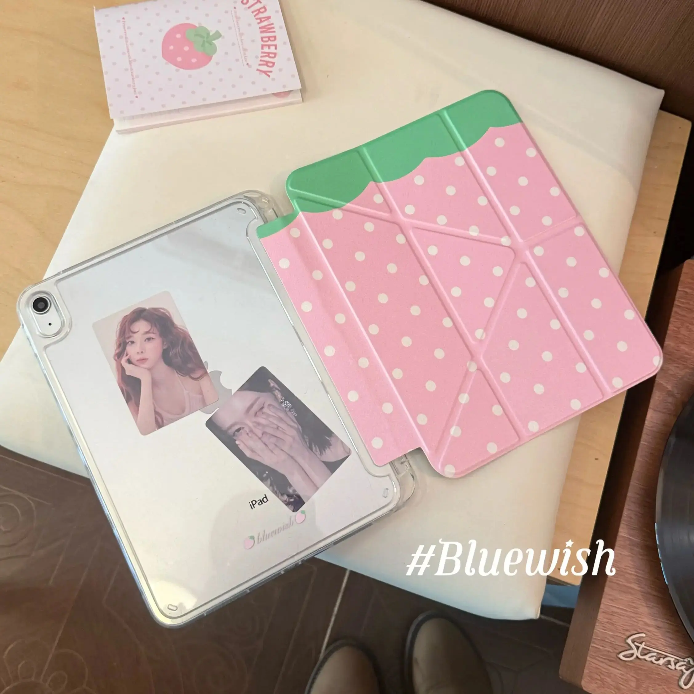 

Strawberry Sweet Girl Heart Case For iPad Pro 11 13in 2025 iPad Pro 12.9in Air7 10th 11th M4 M5 3+Y Folding Protective Cover