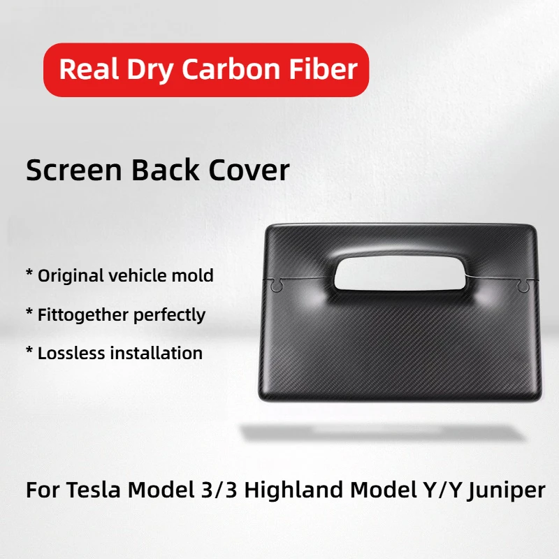 ل تسلا نموذج 3 Y هايلاند جونيبر 2025 ريال ألياف الكربون الملاحة الإطار غطاء شاشة 3K 240G الشاشة الغطاء الخلفي الملحقات