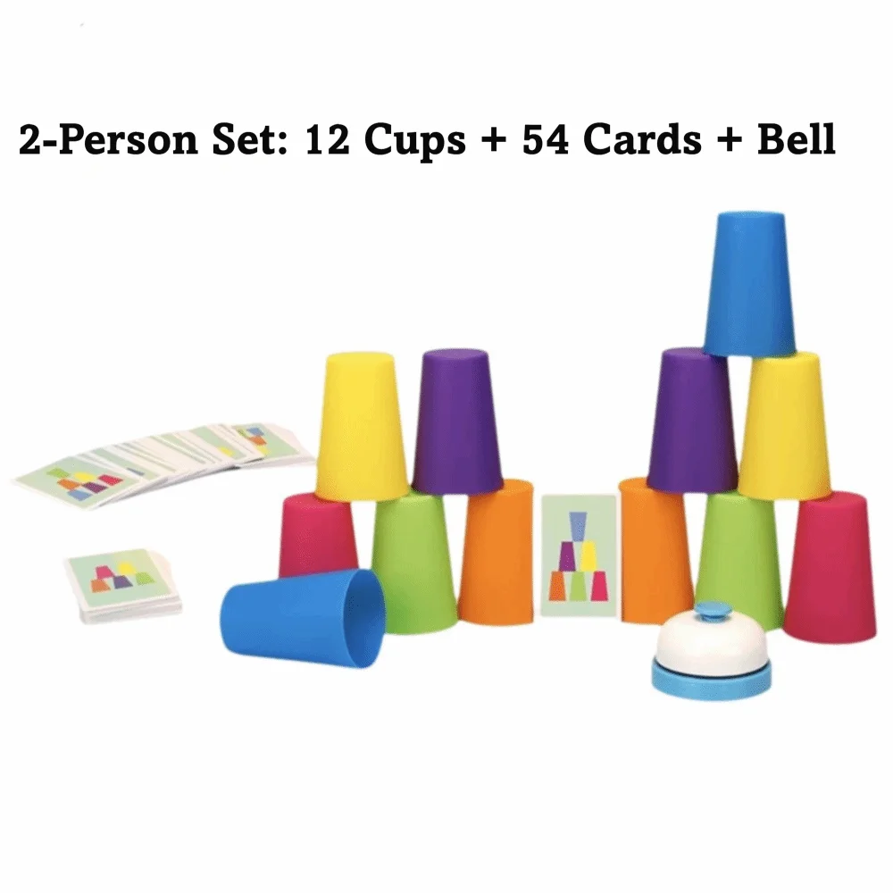 Color Learning Stacking Cup Game Educational Intellectual Enlightenment Board Game Logic Training Quick Stack Children Puzzle
