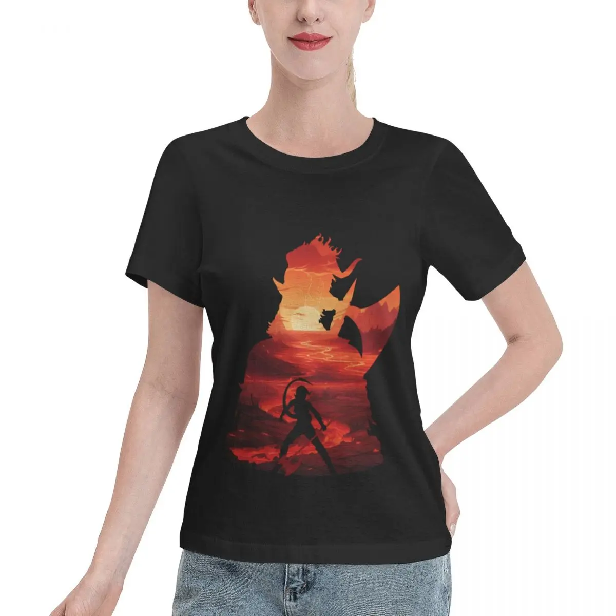 Spring Musthave Baldurs Gate 3 - Karlach Negative Illusion Women's T-shirt Boho Breathable Cotton Tee