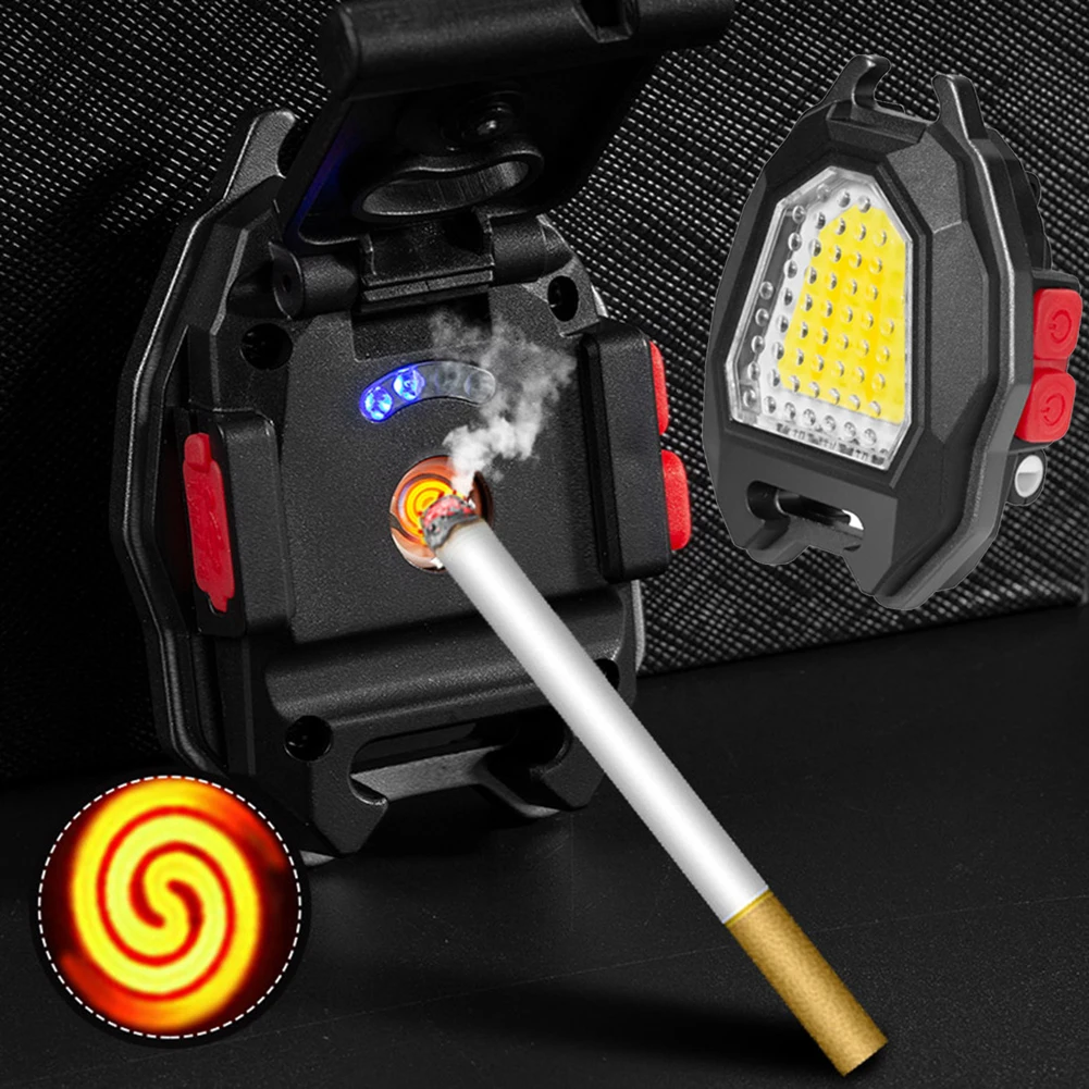 Work Lights 3 Gears Multifunction Rechargeable Flashlight with Cigarette Lighter Screwdriver LED Keychain Lamp for Camping