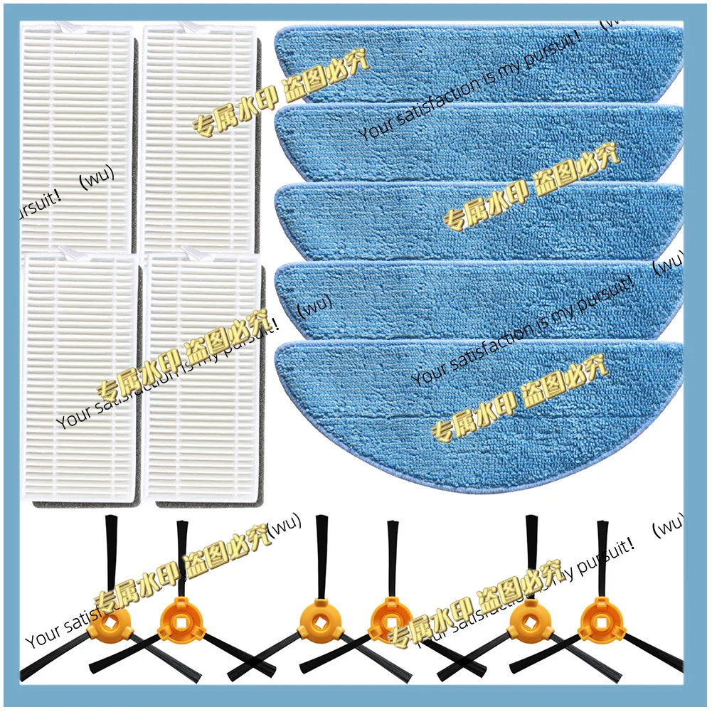 2 sets for Cecotec-Conga M50, and X-Treme vacuum cleaner accessories, side brushes, HEPA filters, mop cloths, etc