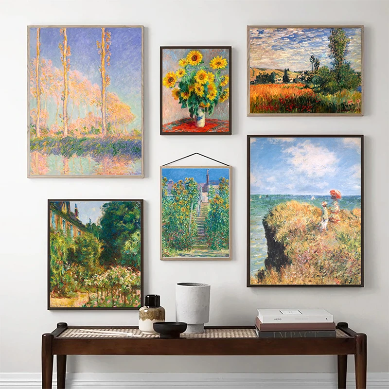 2026 Monet Impressionistische Gemälde auf Leinwand Poster Abstrakte Kunstdrucke Museum Galerie Wandbilder für Wohnzimmer Heimdekoration