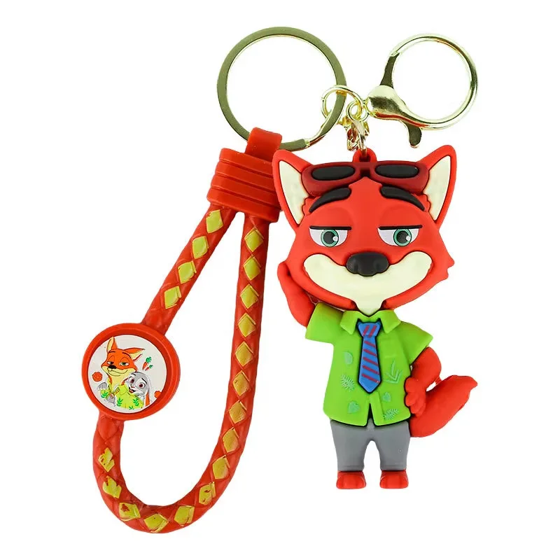 ثنائية الأبعاد شخصية أنيمي الإبداعية الكرتون Zootopia لطيف المفاتيح جودي ونيك المدرسية المفاتيح قلادة مفاجأة هدية