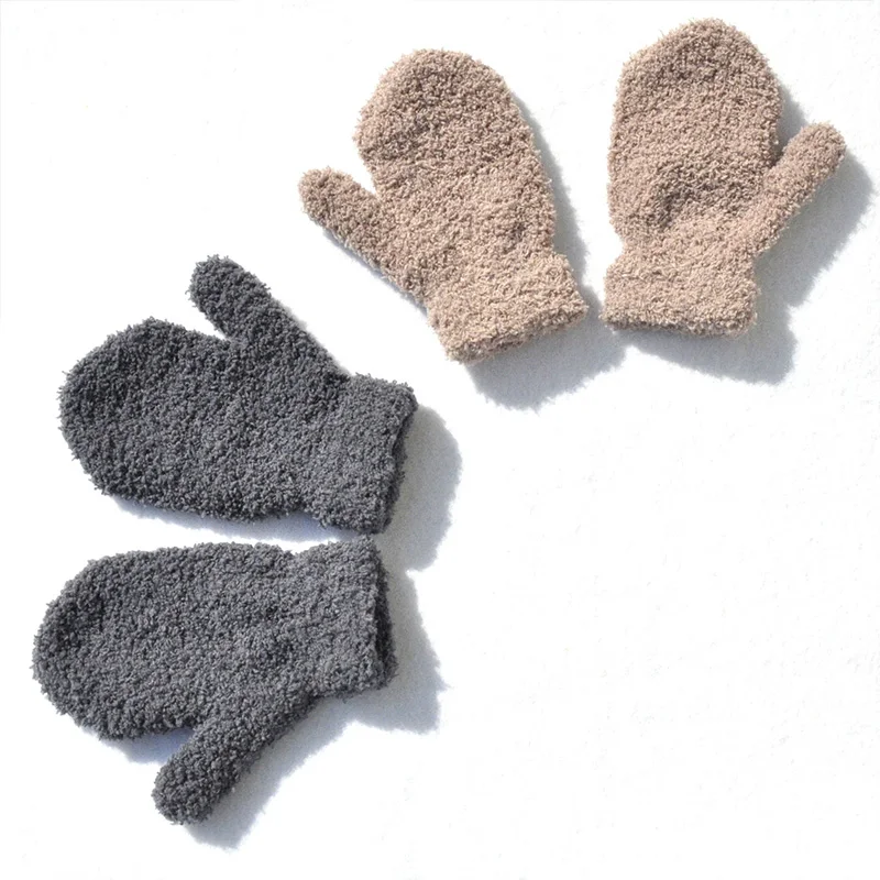 Gants d'hiver doux et chauds pour bébé, mitaines pour enfants, accessoires pour filles et garçons, épais, mains, sourire, 1-4 ans