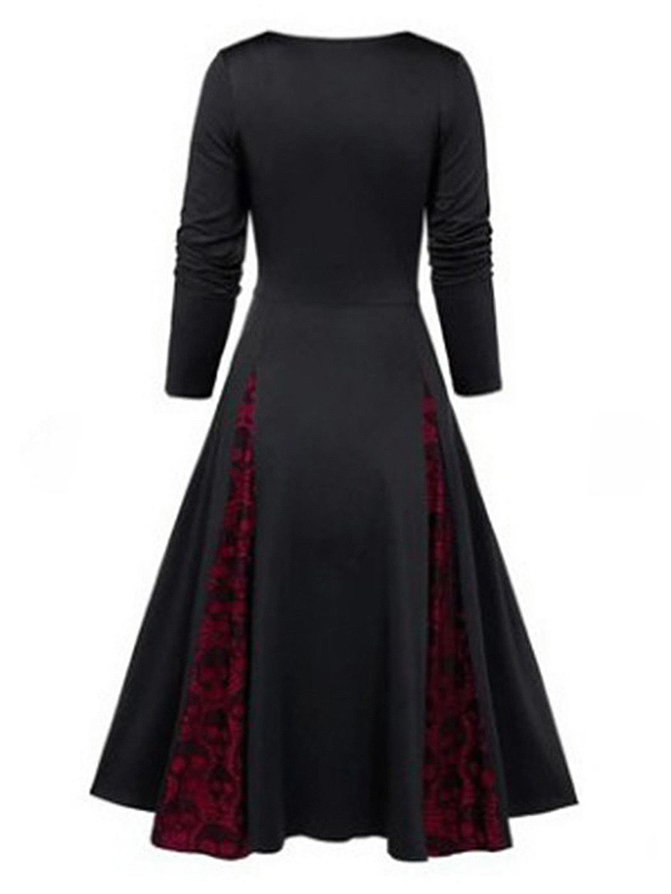 Women's A-Line Midi Skirt Fit Dress Casual Style round Neck Straight Sleeve Fashionable Comfortable Design