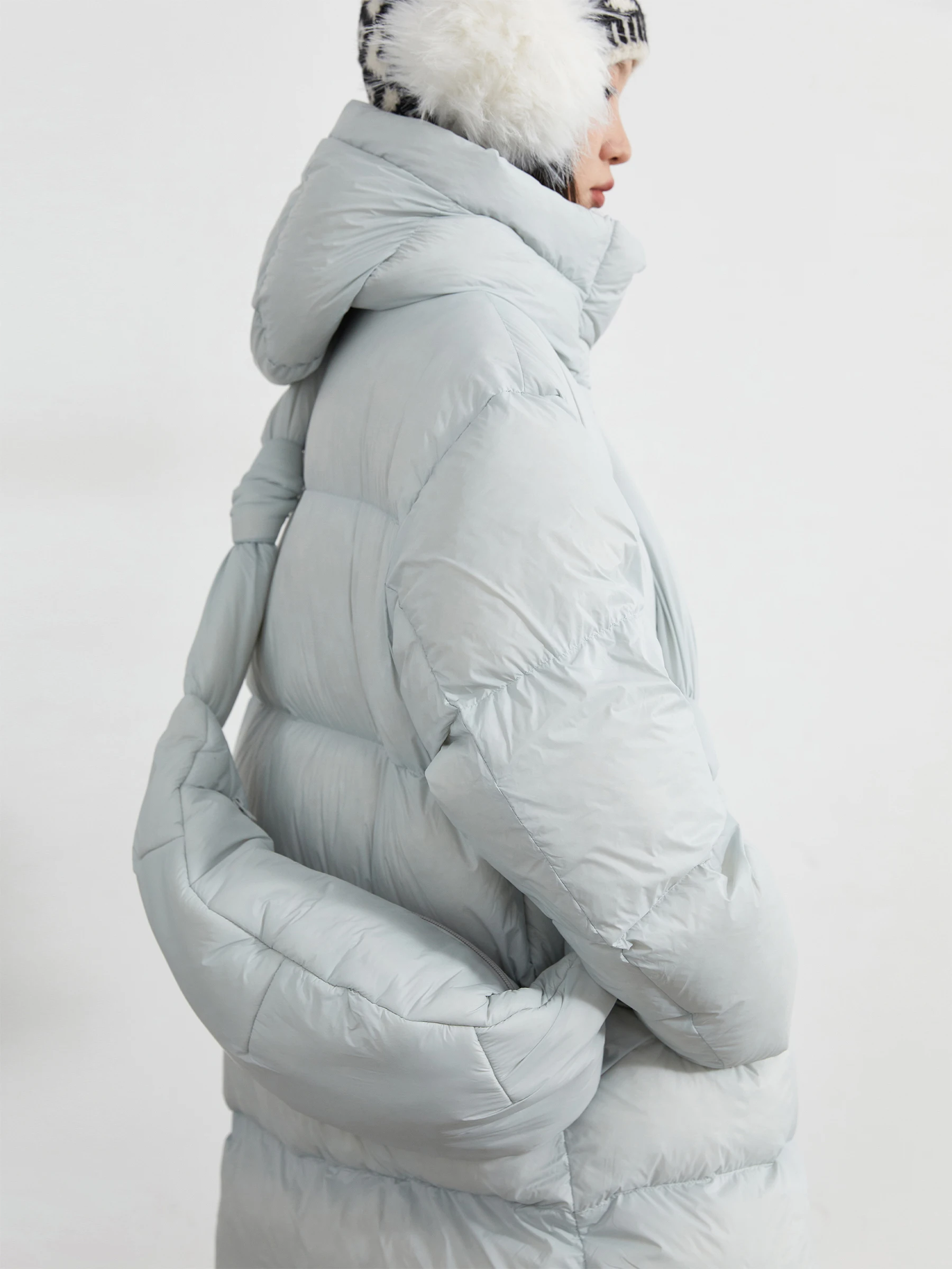 شيك فين جديد إمرأة أسفل معاطف مقنعين فضفاضة عادية سحابة نفخة 90 الأبيض بطة أسفل سترة معطف الإناث فتاة الخريف الشتاء 2025 #2