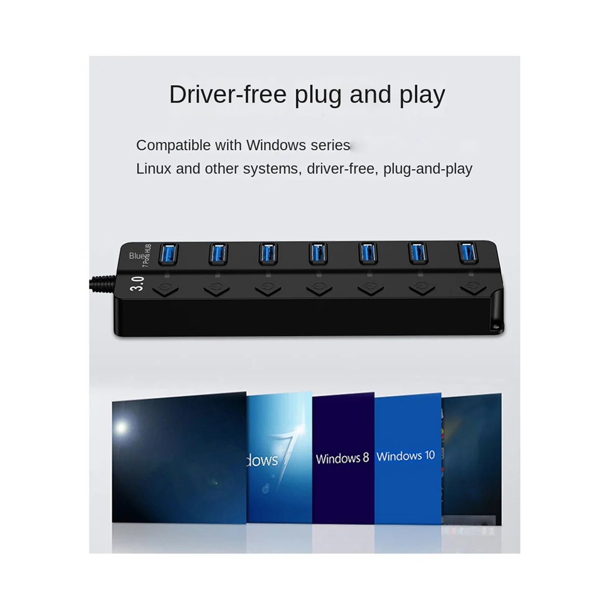 Four Port Switch Hub3.0 Four Port Splitter Hub Four Port Expander USB Computer Splitter Single Port 3.0 Hub